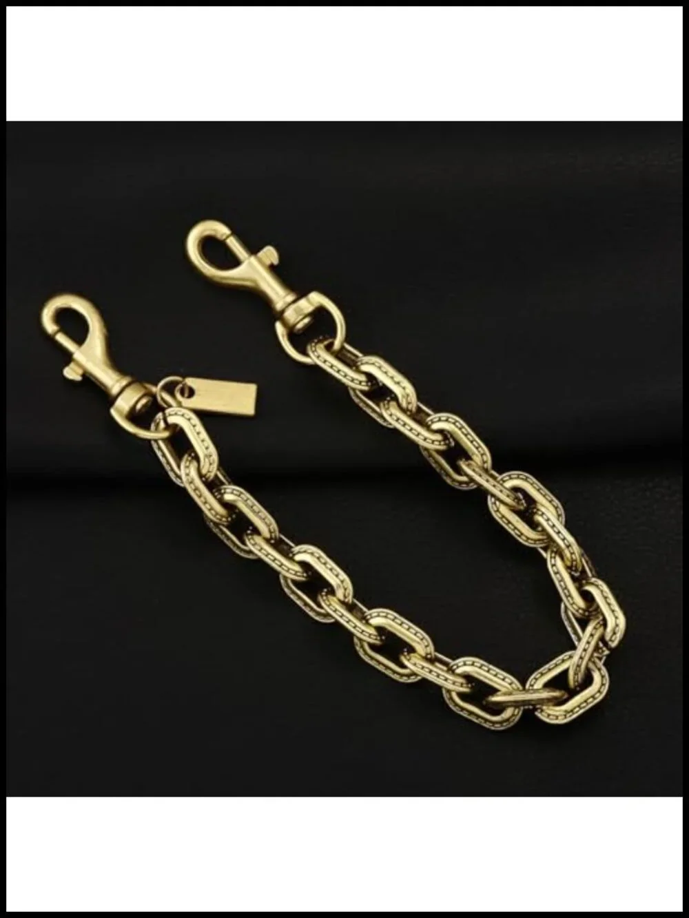 Chunky Decorative Purse Chain with Double Clips - Short Bag Accent for Handbags